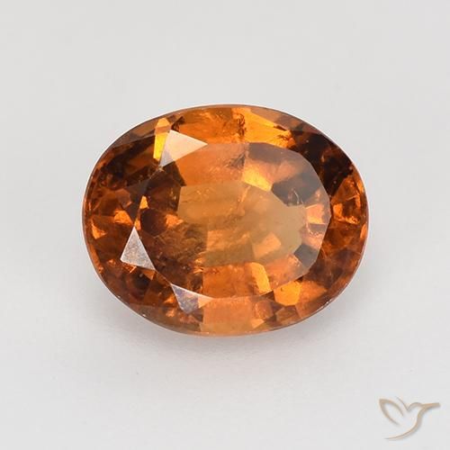 Grenat Hessonite Orange jaunâtre naturelle ovale, 1.73 ct, VS-SI
