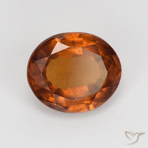 Grenat Hessonite Orange rougeâtre naturelle ovale, 1.75 ct, VS
