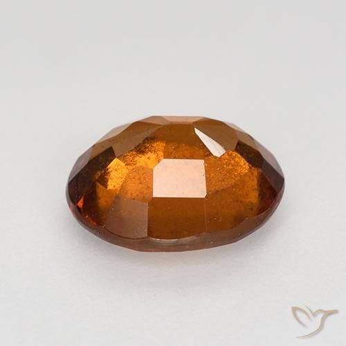 Grenat Hessonite Orange rougeâtre naturelle ovale, 1.75 ct, VS