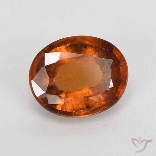 Grenat Hessonite Orange moyen naturelle ovale, 1.76 ct, VS-SI