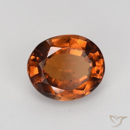 Grenat Hessonite Ambre orange naturelle ovale, 1.57 ct, VS