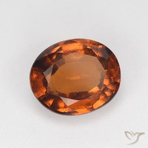 Grenat Hessonite Ambre orange naturelle ovale, 1.49 ct, VVS-VS