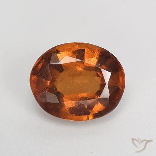 Grenat Hessonite Orange foncé naturelle ovale, 1.45 ct, VS