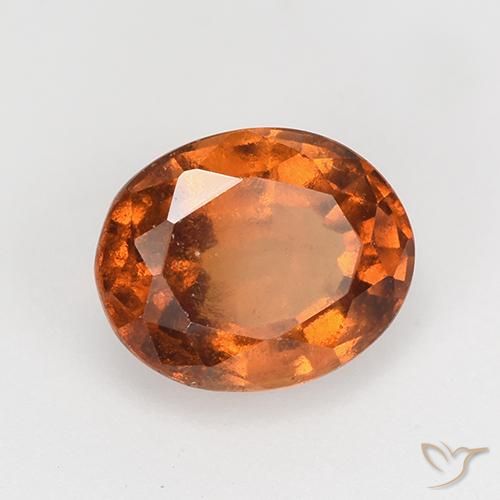 Grenat Hessonite Orange foncé naturelle ovale, 1.74 ct, VS