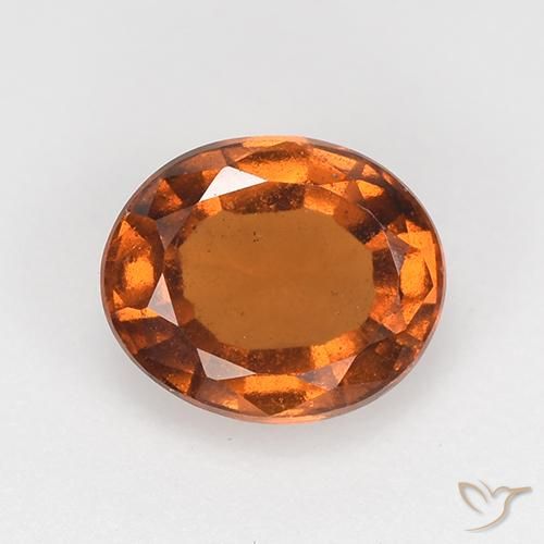 Grenat Hessonite Orange moyen-foncé naturelle ovale, 1.65 ct, VS