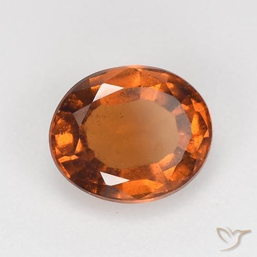 Grenat Hessonite Orange moyen-foncé naturelle ovale, 1.65 ct, VS
