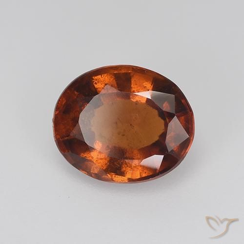 Grenat Hessonite Brun rougeâtre naturelle ovale, 2.72 ct, VS-SI