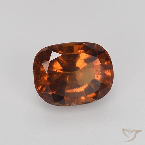 Grenat Hessonite Brun orangé naturelle Coussin, 1.89 ct, VS