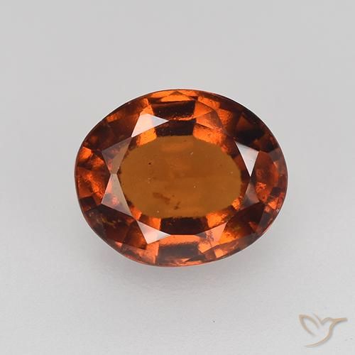 Grenat Hessonite Ambre orange naturelle ovale, 2.36 ct, VS