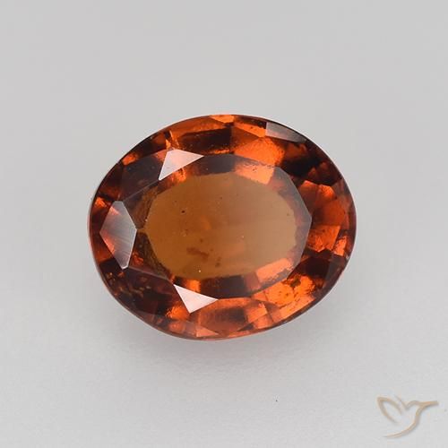 Grenat Hessonite Ambre orange naturelle ovale, 2.36 ct, VS