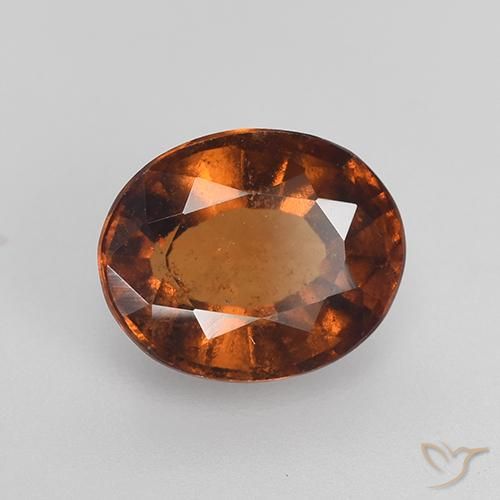 Grenat Hessonite Brun orangé naturelle ovale, 2.28 ct, VS-SI