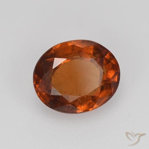 Grenat Hessonite Orange rougeâtre naturelle ovale, 2.44 ct, VS-SI