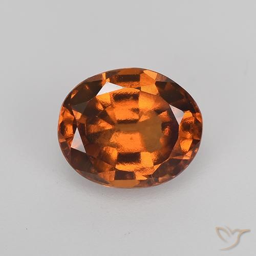 Grenat Hessonite Orange foncé naturelle ovale, 1.75 ct, VVS-VS