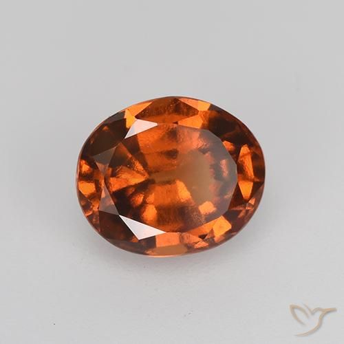 Grenat Hessonite Orange foncé naturelle ovale, 1.75 ct, VVS-VS