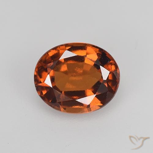 Grenat Hessonite Ambre orange naturelle ovale, 1.83 ct, VVS-VS