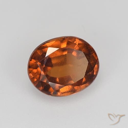 Grenat Hessonite Ambre orange naturelle ovale, 1.86 ct, VVS-VS