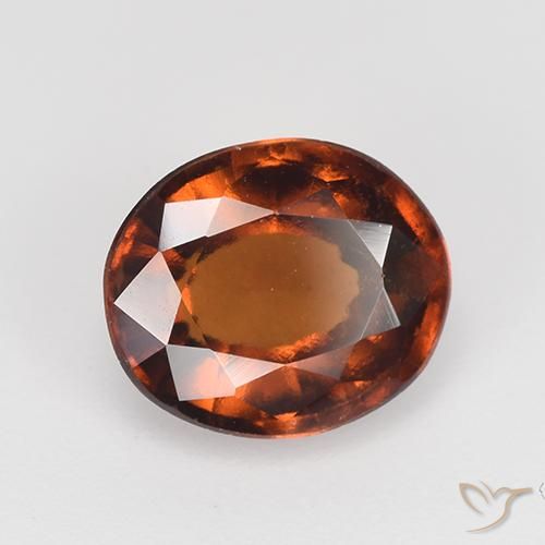 Grenat Hessonite Orange rougeâtre naturelle ovale, 2.87 ct, VS