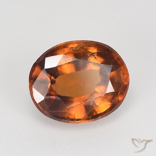 Grenat Hessonite Orange rougeâtre naturelle ovale, 2.09 ct, VS-SI