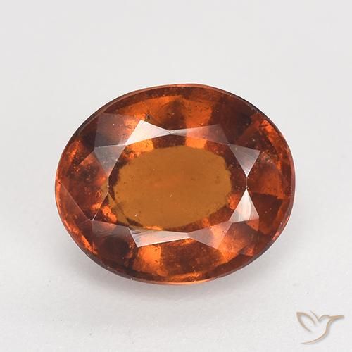 Grenat Hessonite Ambre orange naturelle ovale, 2.60 ct, VS-SI