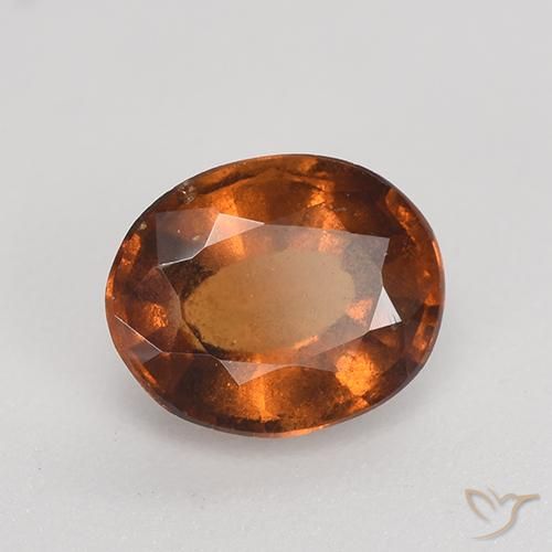 Grenat Hessonite Orange rougeâtre naturelle ovale, 1.69 ct, VS-SI