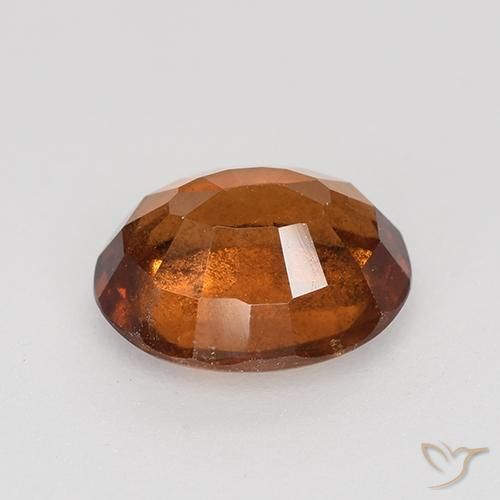 Grenat Hessonite Orange rougeâtre naturelle ovale, 1.69 ct, VS-SI