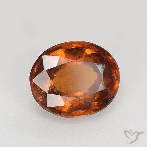 Grenat Hessonite Ambre orange naturelle ovale, 1.76 ct, VS-SI