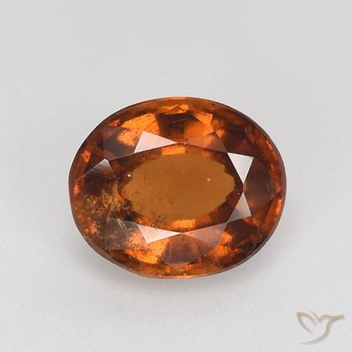 Grenat Hessonite Ambre orange naturelle ovale, 1.76 ct, VS-SI