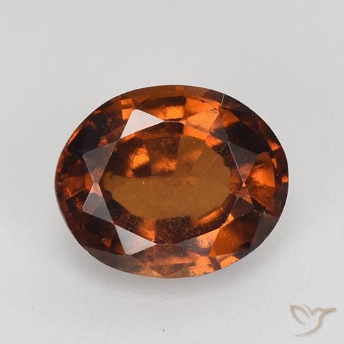 Grenat Hessonite Orange rougeâtre naturelle ovale, 2.33 ct, VS-SI
