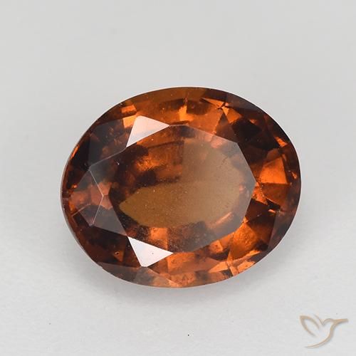Grenat Hessonite Orange rougeâtre naturelle ovale, 2.33 ct, VS-SI