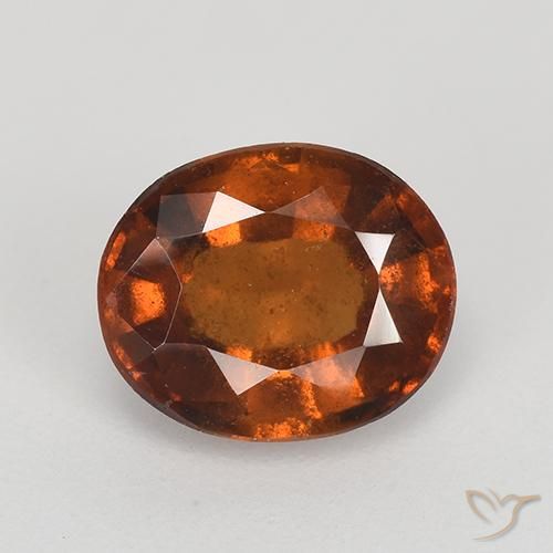Grenat Hessonite Ambre orange naturelle ovale, 2.21 ct, VS-SI