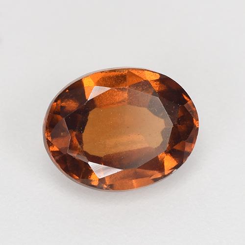 Grenat hessonite orange naturelle coupe ovale, 1,50 ct, VS
