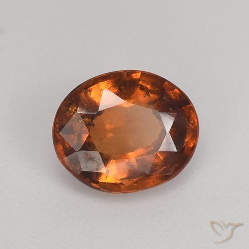 Grenat Hessonite Orange foncé naturelle ovale, 1.15 ct, VS