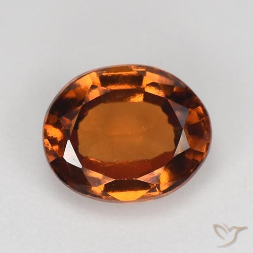 1.68ct Naturel Ambre orange Grenat Hessonite, ovale, VS