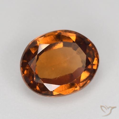 Grenat Hessonite Ambre orange naturelle ovale, 1.68 ct, VS