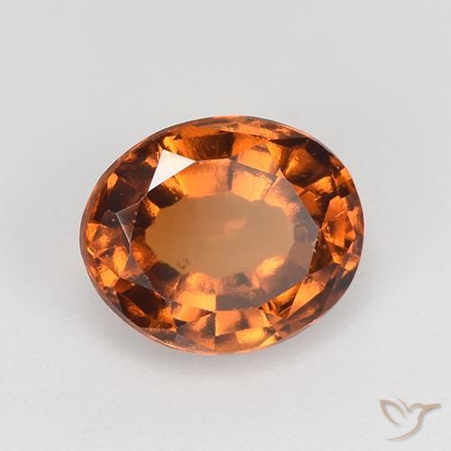 Grenat Hessonite Orange moyen-foncé naturelle ovale, 1.48 ct, VS