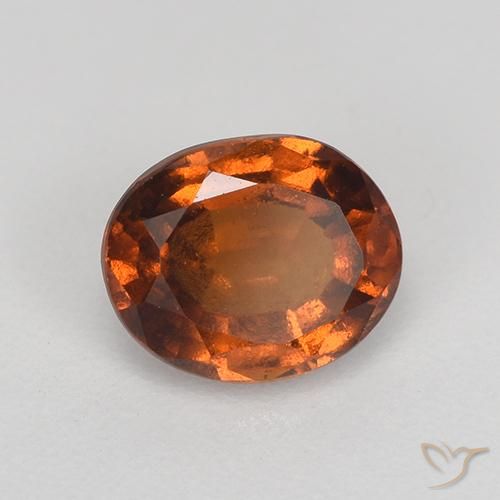 Grenat Hessonite Orange foncé naturelle ovale, 1.40 ct, VS