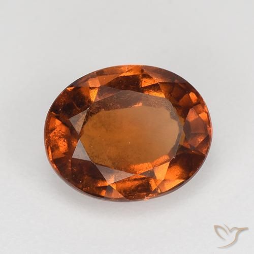 Grenat Hessonite Orange moyen naturelle ovale, 1.63 ct, VS