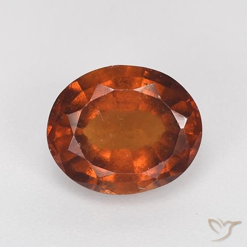 Grenat Hessonite Orange foncé naturelle ovale, 2.50 ct, VS