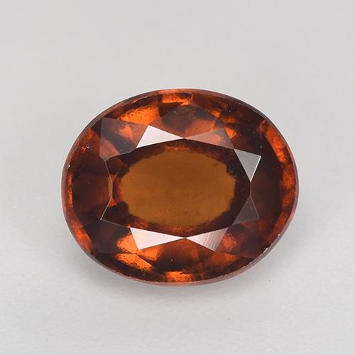 Grenat hessonite orange naturelle coupe ovale, 3,03 ct, VS
