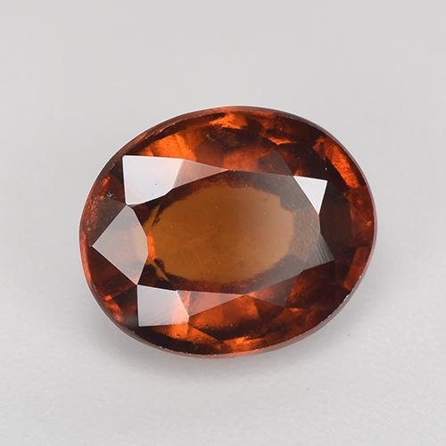 Grenat hessonite orange naturelle coupe ovale, 3,03 ct, VS