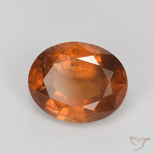 Grenat Hessonite Orange rougeâtre naturelle ovale, 2.20 ct, VS-SI