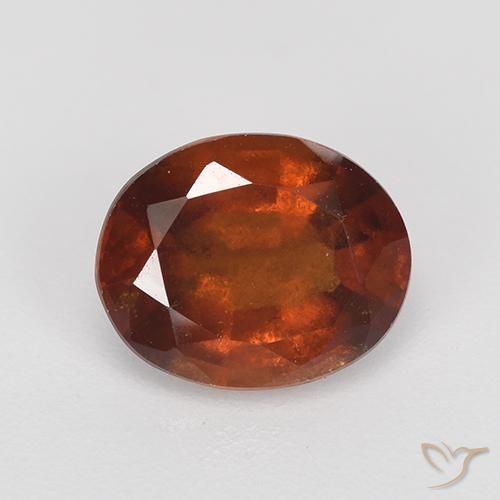 2.10ct Naturel Orange foncé Grenat Hessonite, ovale, VS-SI