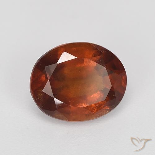 Grenat Hessonite Orange foncé naturelle ovale, 2.10 ct, VS-SI