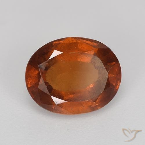 Grenat Hessonite Orange rougeâtre naturelle ovale, 2.37 ct, VS-SI