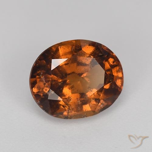 Grenat Hessonite Ambre orange naturelle ovale, 2.07 ct, VS-SI