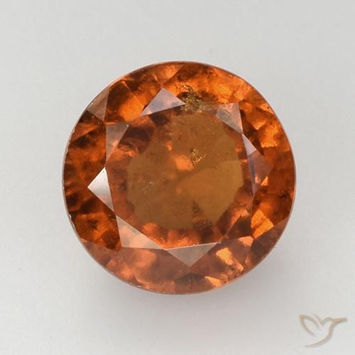 Grenat Hessonite Orange moyen-foncé naturelle Coupe roude, 4.10 ct, VS-SI