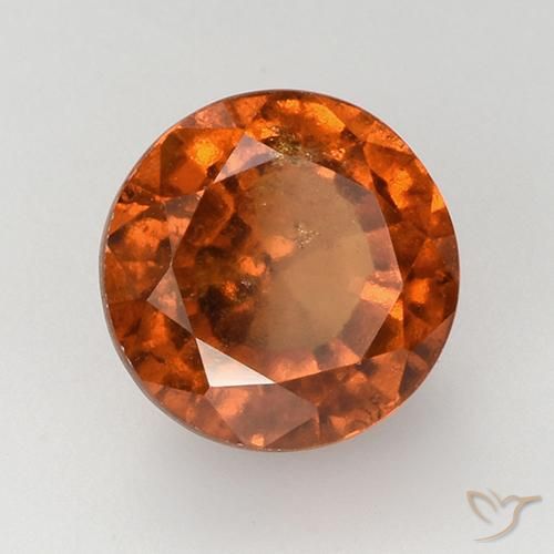 Grenat Hessonite Orange moyen-foncé naturelle Coupe roude, 4.10 ct, VS-SI
