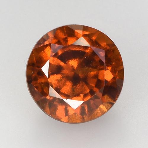 Grenat hessonite orange foncé naturelle coupe roude, 2,78 ct, VS
