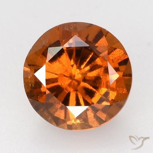 Grenat Hessonite Orange foncé naturelle Coupe roude, 1.61 ct, VVS-VS