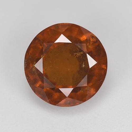 Grenat hessonite orange naturelle coupe roude, 3,38 ct, VS-SI